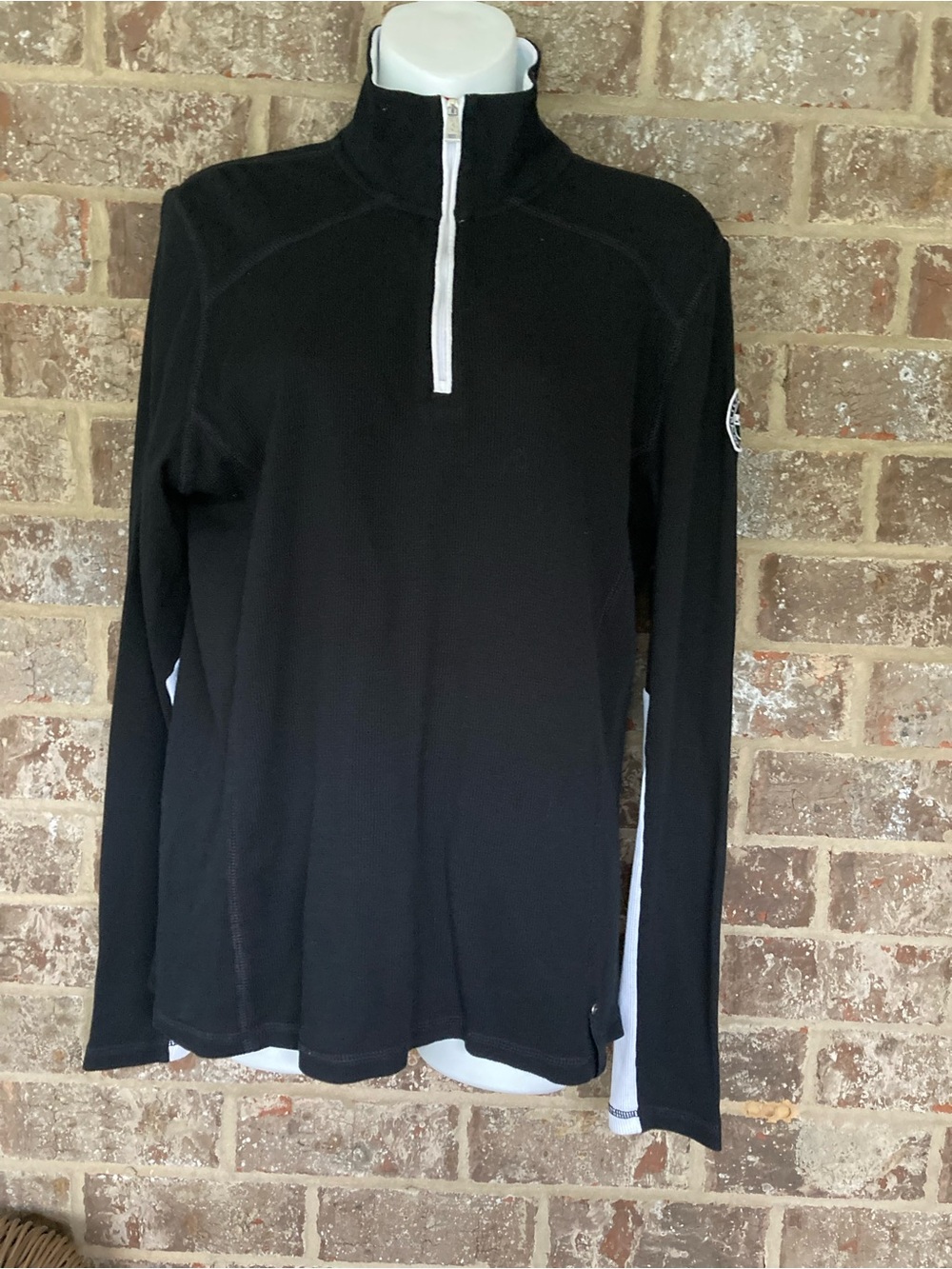 Lauren Active Ralph Lauren Black & White 1/4 Zip ribbed long sleeved